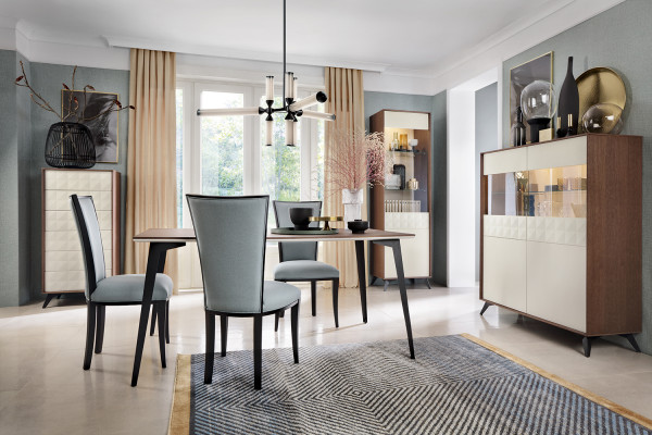 Luxus Fauteuil Set 4x Stull Grupp Sëtz Këssen Lehn Still Garnitur Holz Massiv