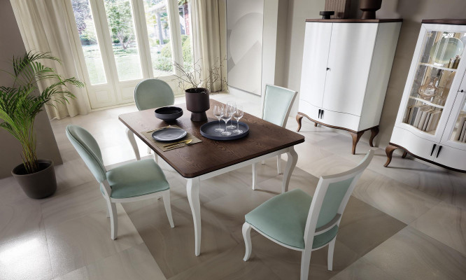Luxus Designer Iessdësch Holz Dësch Auszéiher 140/330cm Wunn Iesszëmmer Miwwel Nei