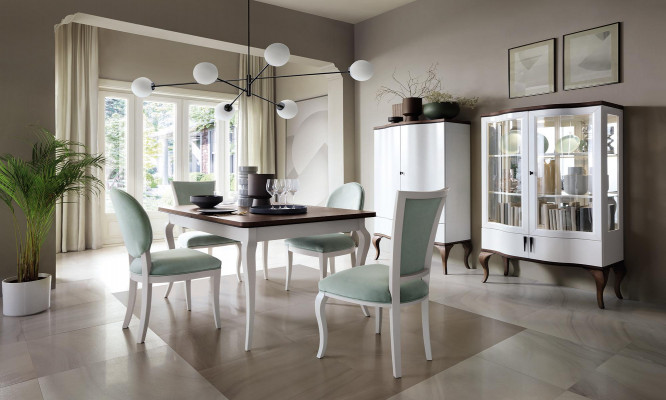 Luxus Designer Iessdësch Holz Dësch Auszéiher 140/330cm Wunn Iesszëmmer Miwwel Nei