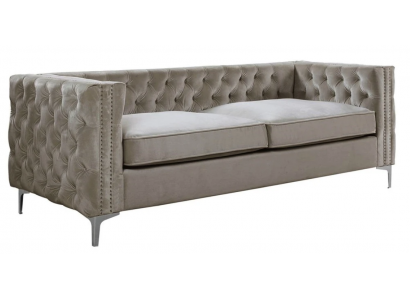 Chesterfield Dräisëtzer modern Miwwelen Textilstoff Samt Wunnzëmmer Luxus Couchen