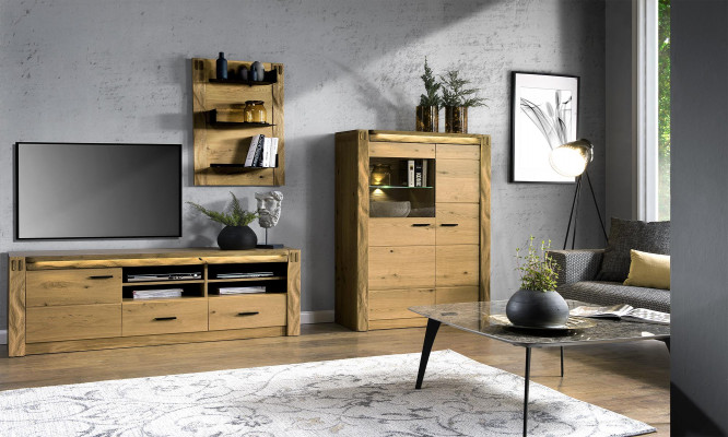 Vitrin Anrichte Schaf Regal Modern Stil Wunnzëmmer Kommoden Glas Kollektioun