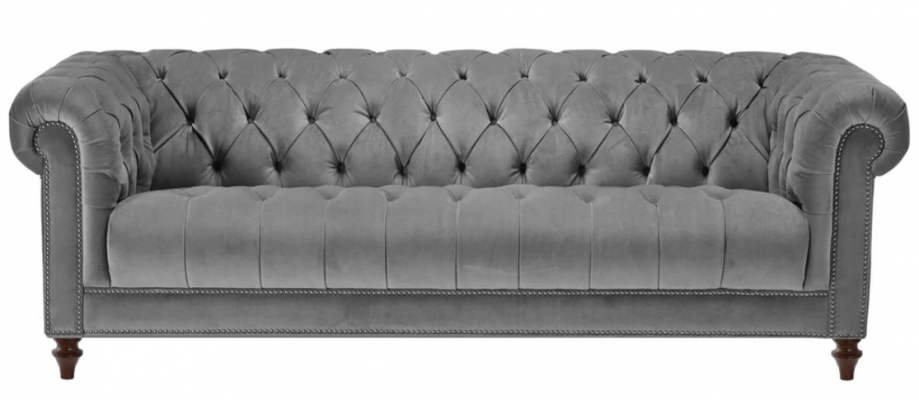 Dreisëtzer Gro Stoff Wunnzëmmer Design Couchen Polstersofa Sofas Chesterfield