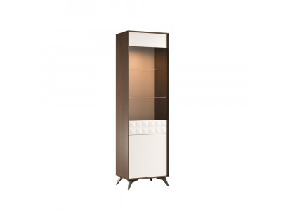 Modern Vitrin Schaf Vitrinnen Wunnzëmmer Schau Design Schief Glas Miwwel nei