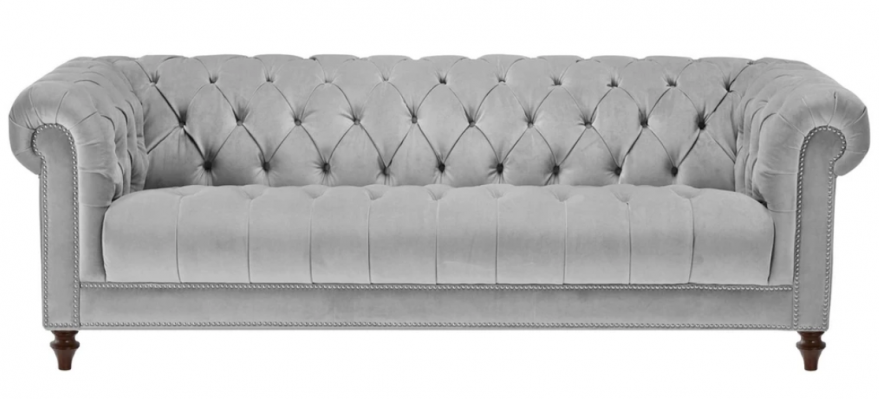 Hellgréng Dräisëtzer Chesterfield Neie Stoff Wunnzëmmer Couchen Gepolstert Sofa Sofas