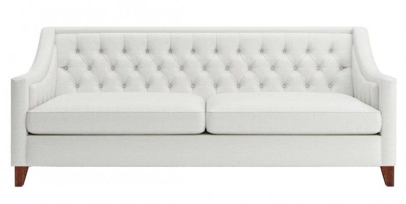 Wäiss Dräiplätzer Chesterfield Modern Design Canapé Stoff Sofa Nei Original Miwwelen