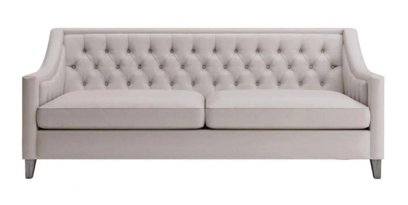 Wäiss Dräiplätzer Chesterfield Modern Design Canapé Stoff Sofa Nei Original Miwwelen