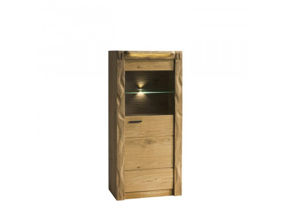 Mauer Schaf Schief Schief Vitrin Glas Design Héich Holz Vitrinen Wunnzëmmer Miwwelen