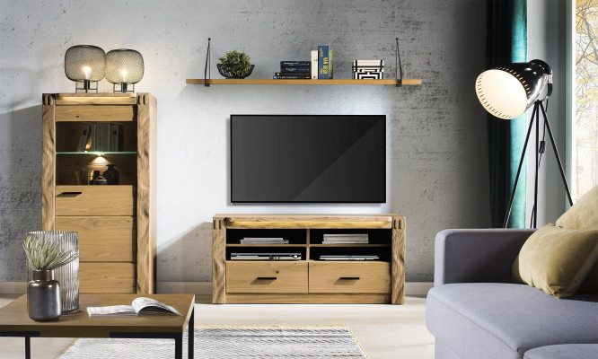 Mauer Schaf Schief Schief Vitrin Glas Design Héich Holz Vitrinen Wunnzëmmer Miwwelen