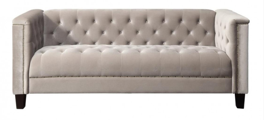 Hellgréng Dräisëtzer Textil Chesterfield Wunnzëmmer Modern Design Canapé Sofa