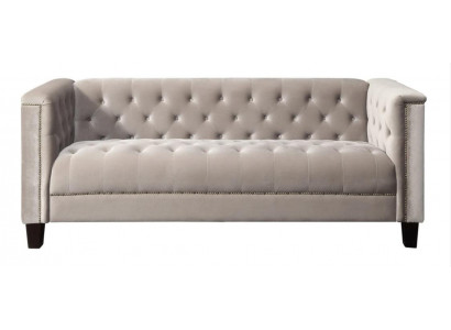 Hellgréng Dräisëtzer Textil Chesterfield Wunnzëmmer Modern Design Canapé Sofa