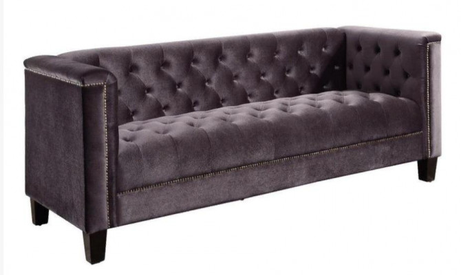 Hellgréng Dräisëtzer Textil Chesterfield Wunnzëmmer Modern Design Canapé Sofa