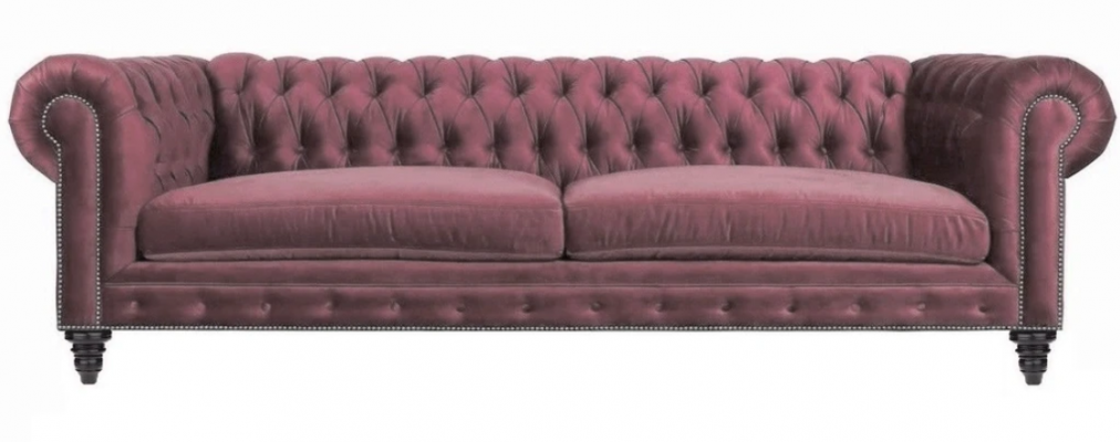 Chesterfield Kreativ Miwwelen Textil Stoff Rosa Sofa Wunnzëmmer Modern Dräisëtzer