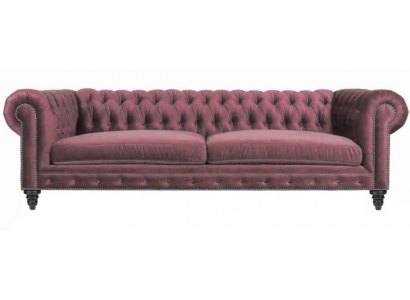 Chesterfield Kreativ Miwwelen Textil Stoff Rosa Sofa Wunnzëmmer Modern Dräisëtzer
