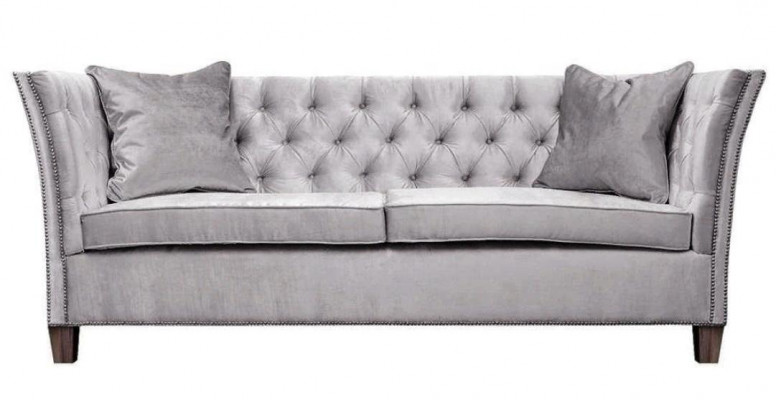 Chesterfield Zweesëtzer Hellgro Stoft Wunnzëmmer Design Polstersofa Kreativ