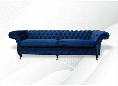 Blo XXL Grouss Sofa Couch Chesterfield 265cm Polster Sofas 4 Sëtzer