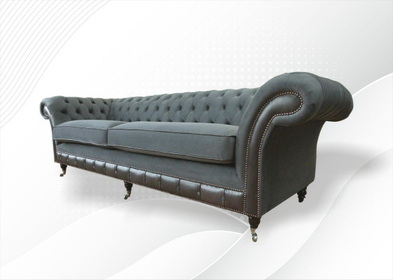 Chesterfield Original Miwwelen 4-Sëtz Couch Polster Sofas Couchen