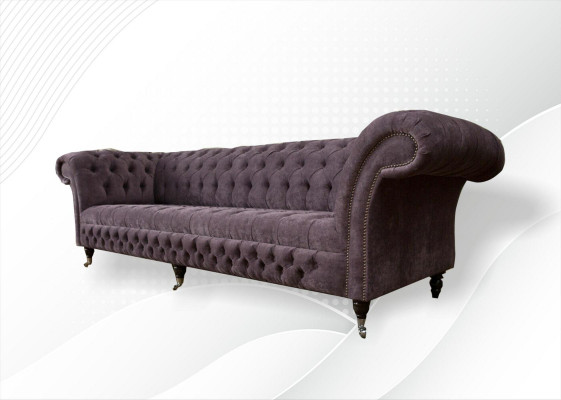 XXL Grouss Canapé Couch Chesterfield 265cm Polster Canapéen 4-Sëtz Lieder