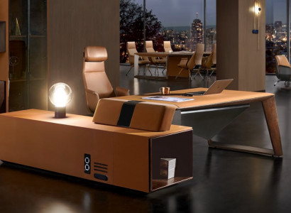 Schreifdëscher Chef Eckschreifdësch Büro Zëmmer Miwwel Design Deko Praxis