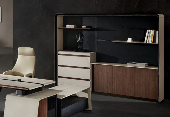 Büromiwwelen Aarbechtszëmmer Büro Miwwele Schreifdësch Schaf Sëtzfauteuil 3-Del. Set