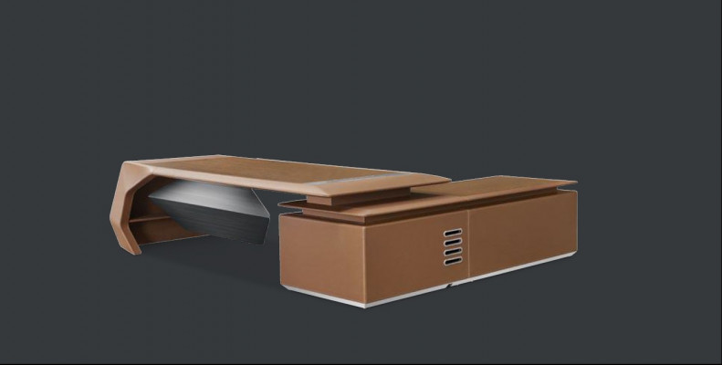 Designer Büro Aarbechtszëmmer Set Regal Dësch Schaf Komplett Set Miwwelen