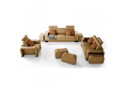 Soffagarnitur Canapé USB Sofa Lieder Garnitur Sëtz Wunnlandschaft 3+2+1 Sëtzer Nei