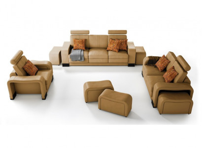 Soffagarnitur Canapé USB Sofa Lieder Garnitur Sëtz Wunnlandschaft 3+2+1 Sëtzer Nei
