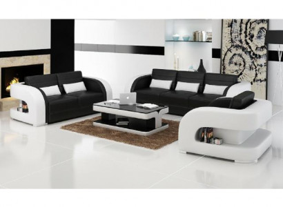 Sofagarnitur Ledersofa USB Sofa Couch Sofa Wunnlandschaft Garnituren 3+2+1 Nei