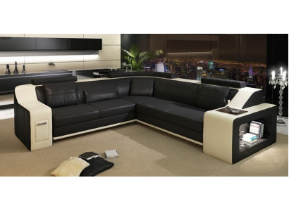Eckcouch mat USB Lieder Textil Sofa Canapé Polster Wunnlandschaft L Garnitur Sëtz