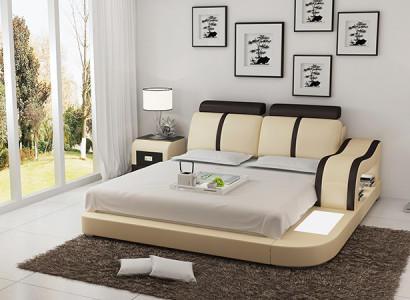 Design Bett XXL Grouss Better Lieder Hotel Polster 180x200 Multifunktioun Regal USB