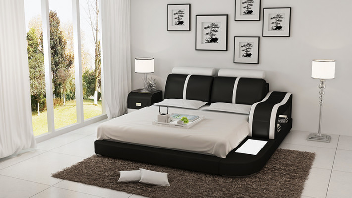 Design Bett XXL Grouss Better Lieder Hotel Polster 180x200 Multifunktioun Regal USB