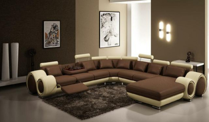 Lieder Sofa Mat USB Canapé XXL Wunnlandschaft Liederkanapé Grouss Sofas Ecksofa