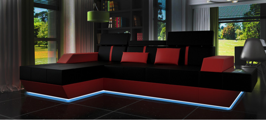 Liederdivan mat USB Sofa Ecksofa Eckcouch Liederkanapee Polster Eck Massanfertigung