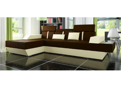 Ledercouch Wunnlandschaft Canapé Sofa Ecke Sofa mat USB, Ledercouch Polster Eck