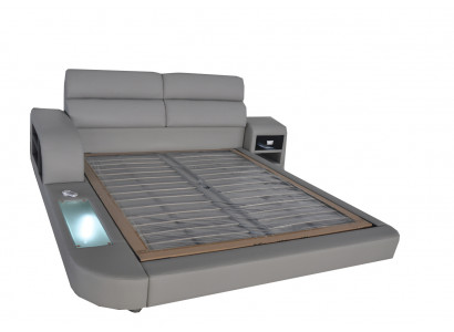 Luxus Liederpolsterbieden mat USB duebel Modern 140/160/180/200 Bett LB8805