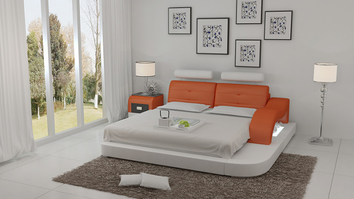 Design Bett XXL Grouss Better Hotel Polster 160x200 Multifunktion Regal USB Lieder