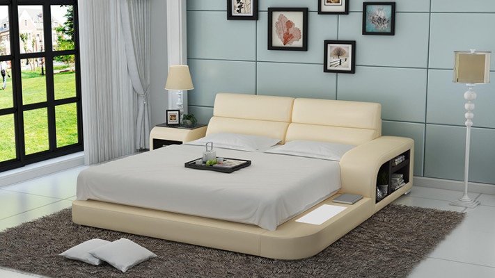 Bett USB Polsterbett Luxusbett Duebelbett Ehebett Better 200x220cm LB8805 Nei