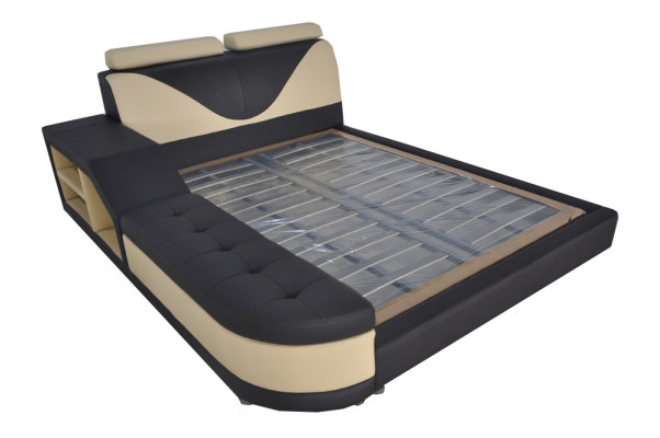 Design Multifunktiounsbett XXL Grouss Better Lieder Hotel Polster 180x200 Regal USB
