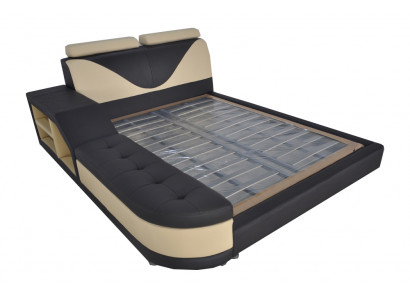Design Multifunktiounsbett XXL Grouss Better Lieder Hotel Polster 180x200 Regal USB