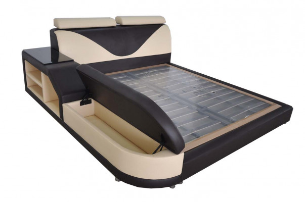Design Multifunktiounsbett XXL Grouss Better Lieder Hotel Polster 180x200 Regal USB