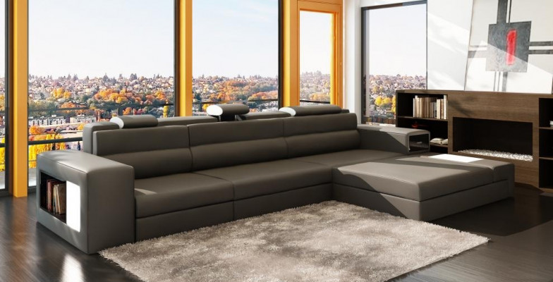 Design Canapé Sofa Canapé Polster Ecksofa Garnitur Wohnlandschaft Lieder Canapé Haid -G