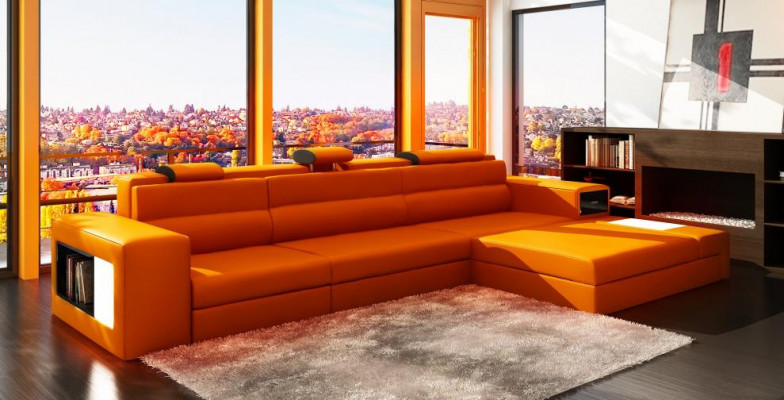 Design Canapé Sofa Canapé Polster Ecksofa Garnitur Wohnlandschaft Lieder Canapé Haid -G