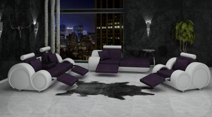 Canapé Set aus Lieder & Textilstoff Canapé Set 3+Chaise+1 Wunnlandschaft