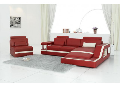 LEDERSOFA XXL LEDER GARNITUR WINKELSOFA POLSTER WOONLANDSCHAFT GARNITUR L FORM HH4
