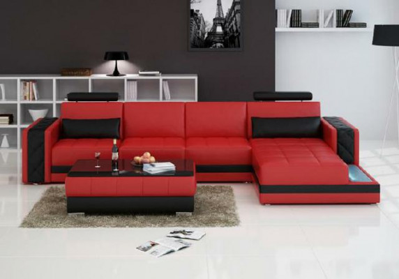 Ecksofa Ledersofa Grouss XXL U Form Wunnlandschaft Sofa Couch Garnitur Nei H2211B