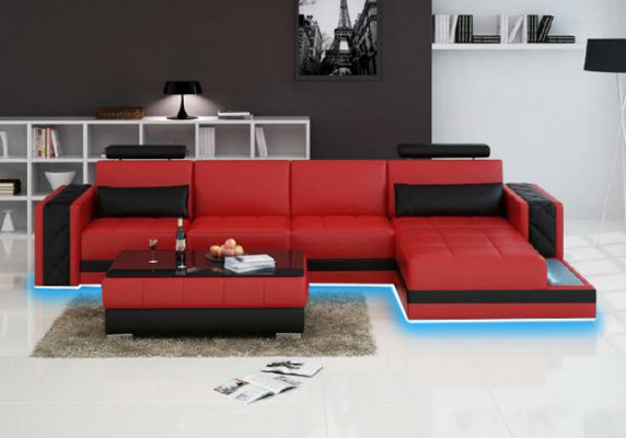 Ecksofa Ledersofa Grouss XXL U Form Wunnlandschaft Sofa Couch Garnitur Nei H2211B