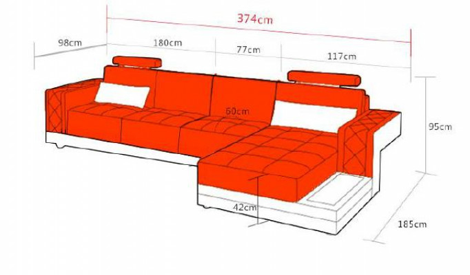 Ecksofa Ledersofa Grouss XXL U Form Wunnlandschaft Sofa Couch Garnitur Nei H2211B