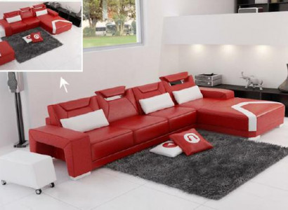 Steewunnzëmmer Polster Eck Eck-Sofa Canapé Garnitur Landschaft Lieder PH739B Nei