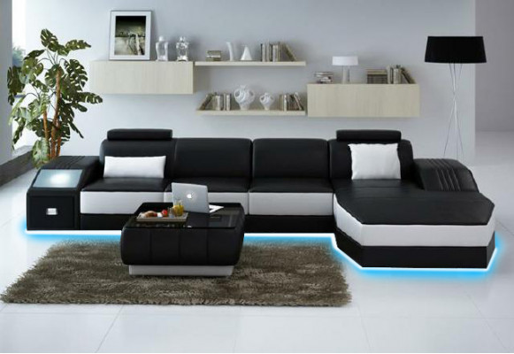 Wunnlandschaft Polster Ecke Eck Sofa Canapé Garnitur Landschaft Lieder Nei / 2724B