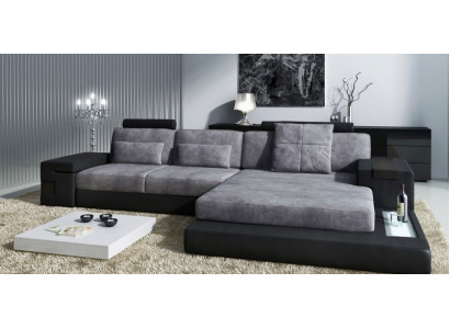 LForm Wunnlandschaft Couch Grouss XXL Canapé Lieder Polster Ecke Garnitur Stoff Textil