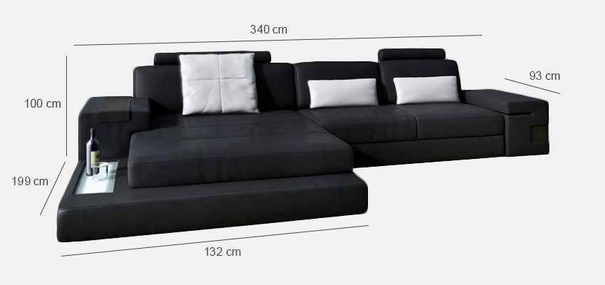 LForm Wunnlandschaft Couch Grouss XXL Canapé Lieder Polster Ecke Garnitur Stoff Textil